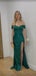 Sexy Off-shoulder Sleeveless Mermaid Satin Long Prom Dresses With Trailing For Party, PG301