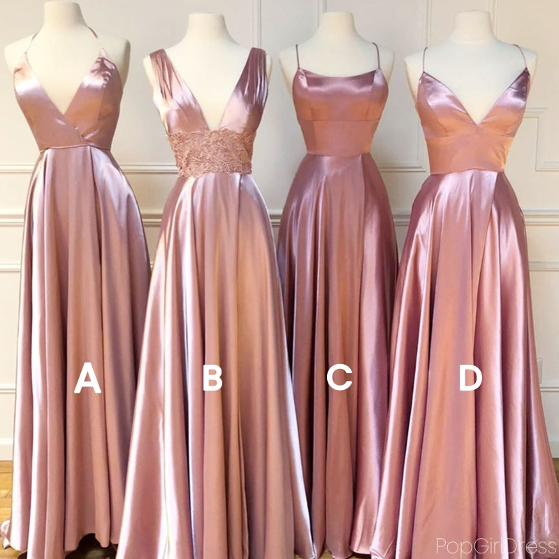 Formal Mismatched Sleeveless A-line Long Bridesmaid Dresses For Wedding Party, PGB17