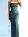 Sexy Spaghetti Strap Sleeveless Mermaid Satin Long Prom Dresses For Party, PG553
