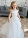 Gorgeous High Neck Sleeveless A-line White Flower Girl Dresses For Wedding Party, PGF04