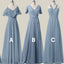 Formal Mismatched A-line Long Chiffon Bridesmaid Dresses For Wedding Party, PGB24