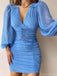 Gorgeous V-neck Full Sleeve Short Mermaid Homecoming Dresses For Party, PGH72