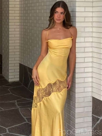 Sexy Spaghetti Strap Sleeveless Mermaid Satin Long Prom Dresses For Party, PG807