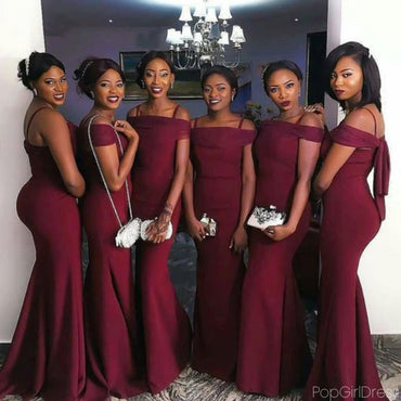 Sexy Off-shoulder Sleeveless Mermaid Long Bridesmaid Dresses For Wedding Party, PGB25
