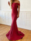 Sexy Off-shoulder Sleeveless Mermaid Prom Dresses With Trailing For Wedding Party, PG32