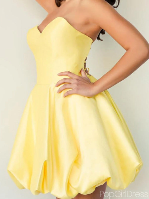 Popular Sweetheart Sleeveless Yellow Short A-line Homecoming Dresses, PGH27