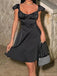 Sexy Cap Sleeve Sleeveless Short A-line Black Homecoming Dresses For Party, PGH94