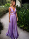 Sexy V-neck A-line Sleeveless Long Prom Dresses For Party, PG101