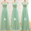 Formal Mismatched Sleeveless A-line Long Chiffon Bridesmaid Dresses For Wedding Party, PGB23