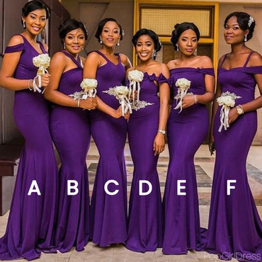 Sexy Mismatched Sleeveless Mermaid Long Bridesmaid Dresses For Wedding Party, PGB14