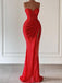 Sexy Sweetheart  Sleeveless Mermaid Long Prom Dresses With Side Split, PG12