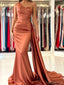 Sexy One-shoulder Sleeveless Mermaid Prom Dresses With Trailing For Wedding Party, PG31