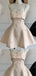 Elegant Spaghetti Strap Sleeveless A-line Short Homecoming Dresses, PGH04