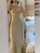 Soft Spaghetti Strap Sleeveless Mermaid Satin Long Prom Dresses For Party, PG982