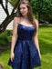 Shiny Spaghetti Strap Sleeveless Spakly Short A-line Homecoming Dresses, PGH45