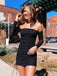 Shiny Sweetheart Full Sleeve Short Mermaid Black Homecoming Dresses For Party, PGH67