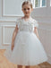 Gorgeous Off-Shoulder Sleeveless A-line White Flower Girl Dresses For Wedding Party, PGF01