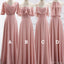 Formal Mismatched A-line Long Pink Bridesmaid Dresses For Wedding Party, PGB22