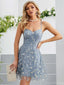 Elegant Spaghetti Strap Sleeveless Short A-line Homecoming Dresses, PGH37