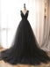 Elegant V-neck Sleeveless A-line Long Prom Dresses With Trailing, PG06