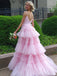 Formal Spaghetti Strap Sleeveless A-line Long Prom Dresses For Party, PG882