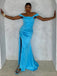 Sexy Off-shoulder Sleeveless Mermaid Satin Long Prom Dresses For Party, PG821