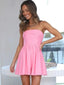 Casual Sweetheart Sleeveless Short A-line Pink Homecoming Dresses, PGH52