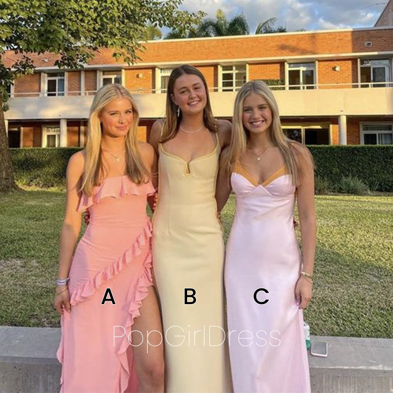 Mismatched Sleeveless Mermaid Satin Bridesmaid Dresses For Wedding Party, PGB125