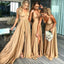 Sexy V-neck Sleeveless Mermaid Long Bridesmaid Dresses With Trailing For Wedding Party, PGB07