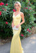 Soft Spaghetti Strap Sleeveless Mermaid Satin Long Prom Dresses For Party, PG623