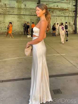 Soft Sweetheart Sleeveless Mermaid Satin Long Prom Dresses For Party, PG1000