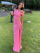 Cute One-shoulder Sleeveless Mermaid Satin Long Prom Dresses For Party, PG685