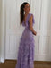 Cute V-neck Sleeveless Mermaid Tulle Long Prom Dresses For Party, PG657