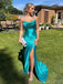 Soft Spaghetti Strap Sleeveless Mermaid Satin Long Prom Dresses For Party, PG639
