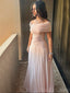 Elegant Off-shoulder Sleeveless Mermaid Chiffon Long Prom Dresses For Party, PG542
