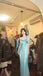 Soft One-shoulder Sleeveless Mermaid Satin Long Prom Dresses For Party, PG1014