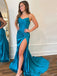 Sexy Spaghetti Strap Mermaid Sleeveless With Front Slit Long Prom Dresses For Party, PG109