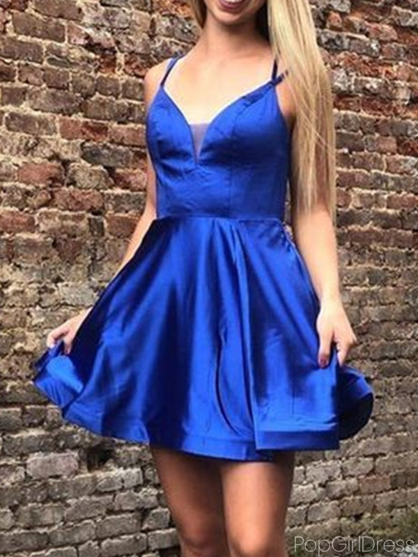 Casual V-neck Sleeveless Short A-line Homecoming Dresses For Party, PGH84