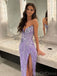 Elegant V-neck Sleeveless Mermaid Sequin Long Prom Dresses For Party, PG715