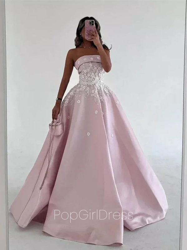 Formal Sweetheart Sleeveless A-line Satin Long Prom Dresses For Party, PG469