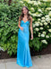 Formal Spaghetti Strap Sleeveless Mermaid Satin Long Prom Dresses For Party, PG445