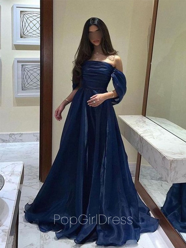 Formal Off-shoulder Sleeveless A-line Long Prom Dresses For Party, PG503