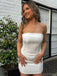 Sexy Sweetheart Sleeveless Short Mermaid White Homecoming Dresses, PGH49