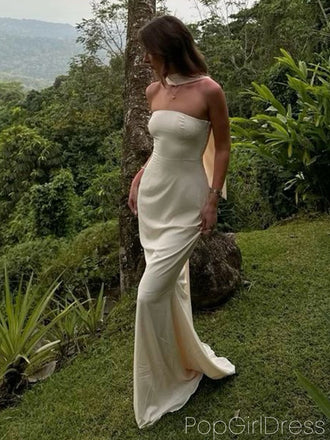 Sexy Sweetheart Sleeveless Mermaid Satin Long Prom Dresses For Party, PG908