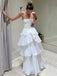 Cute Sweetheart Sleeveless A-line Tulle Ruffles Long Prom Dresses For Party, PG429