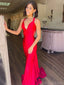 Sexy Halter Strap V-neck Mermaid Sleeveless With Trailing Long Prom Dresses For Party, PG121