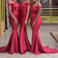 Sexy Off-shoulder Sleeveless Mermaid Bridesmaid Dresses With Trailing For Wedding Party, PGB65