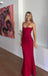 Sexy Sweetheart Sleeveless Mermaid Satin Long Prom Dresses For Party, PG892