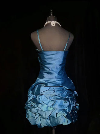 Sexy Spaghetti Strap Sleeveless Short Mermaid Backless Homecoming Dresses For Party, PGH270