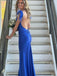 Sexy V-neck Mermaid Sleeveless Prom Dresses For Party, PG142